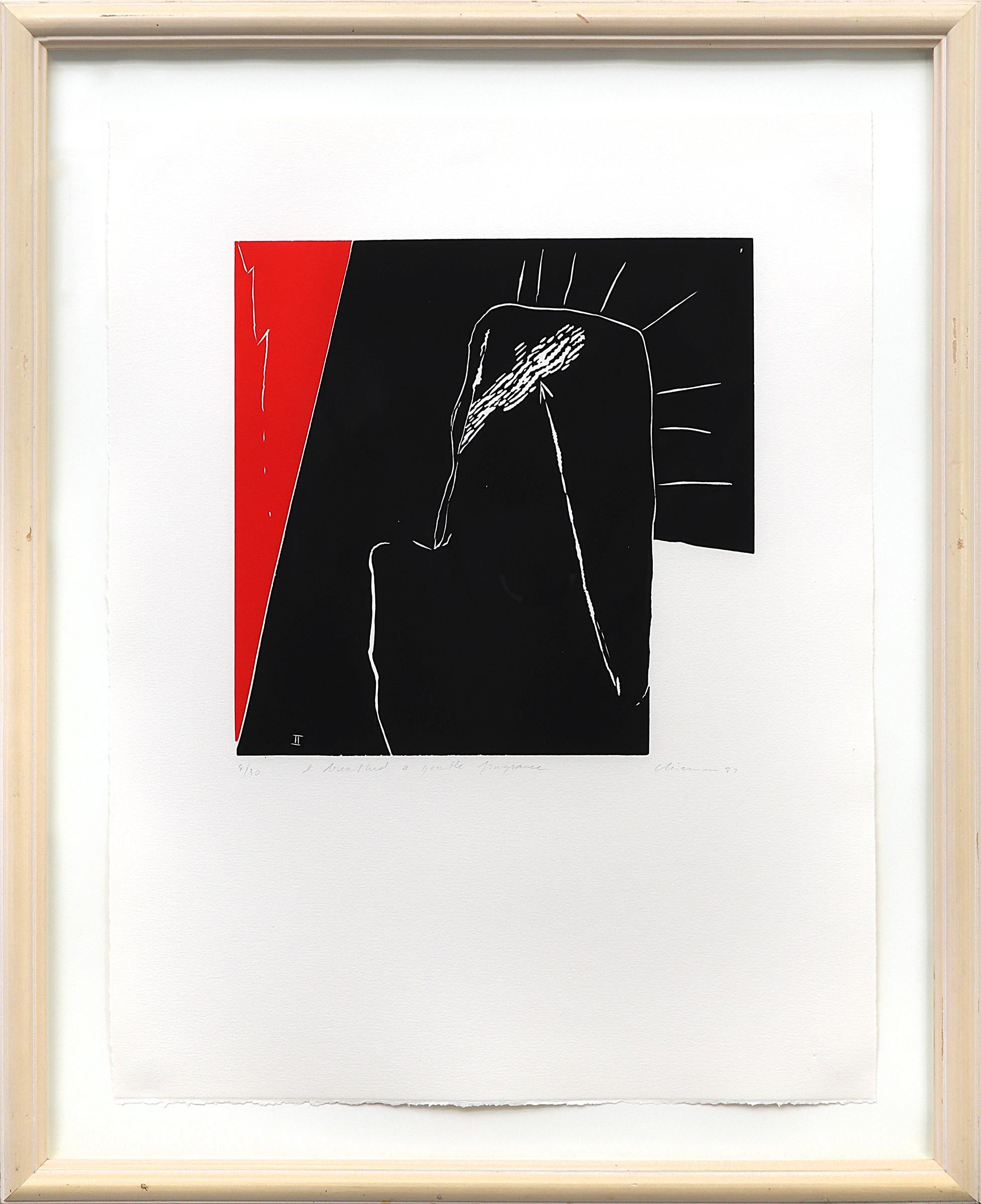 Group of Five 1980s Abstract Lithographs Individually Titled, Red & Black For Sale 3