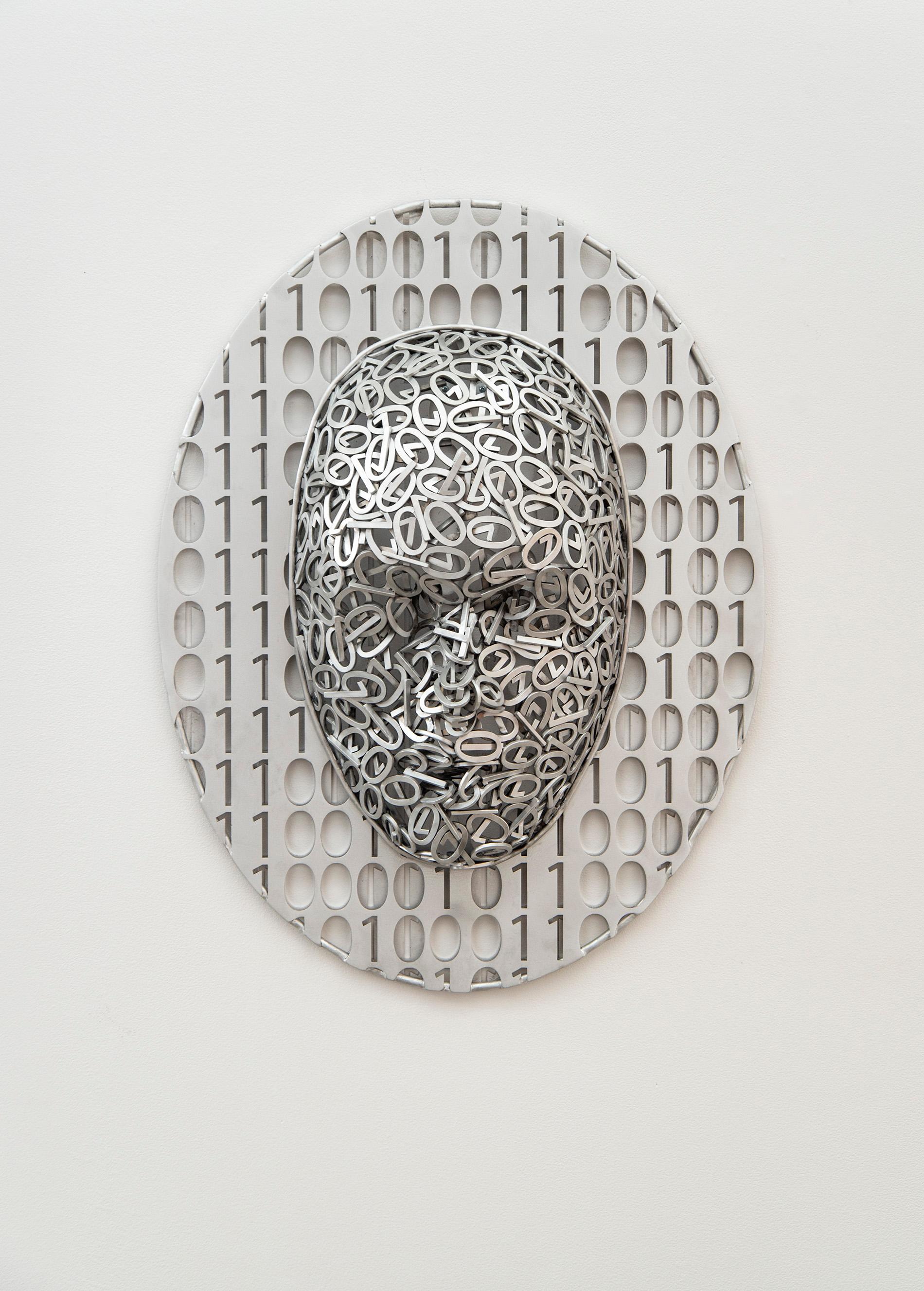 Data Dreams II - figurativ, Aluminium, Metall, Wandskulptur, zeitgenössisch im Angebot 2