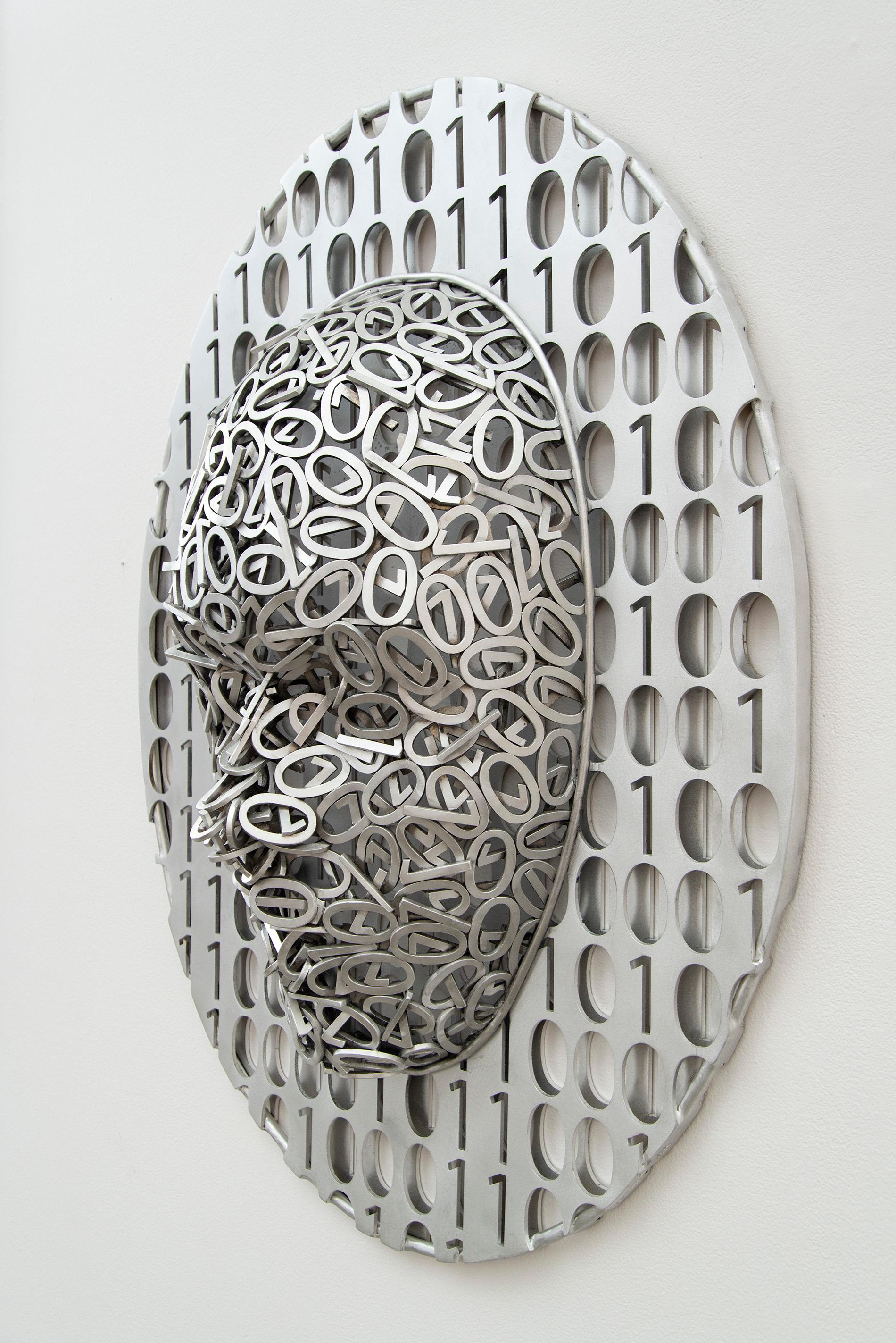 Data Dreams II - figurativ, Aluminium, Metall, Wandskulptur, zeitgenössisch im Angebot 4