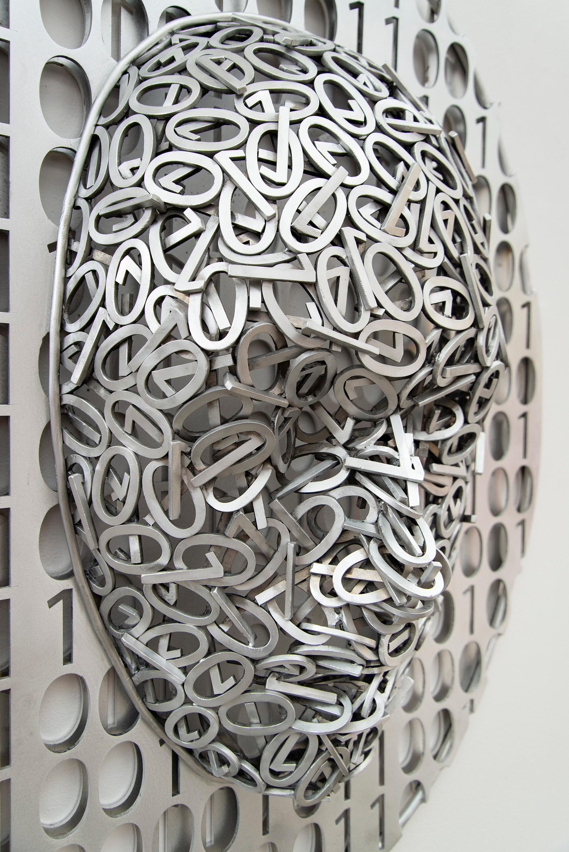 Data Dreams II - figurativ, Aluminium, Metall, Wandskulptur, zeitgenössisch im Angebot 6