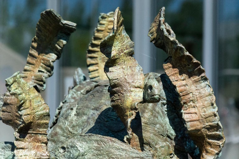 Full Fathom Five - tall, narrative, figurative, bronze outdoor sculpture - Contemporary Sculpture by Dale Dunning