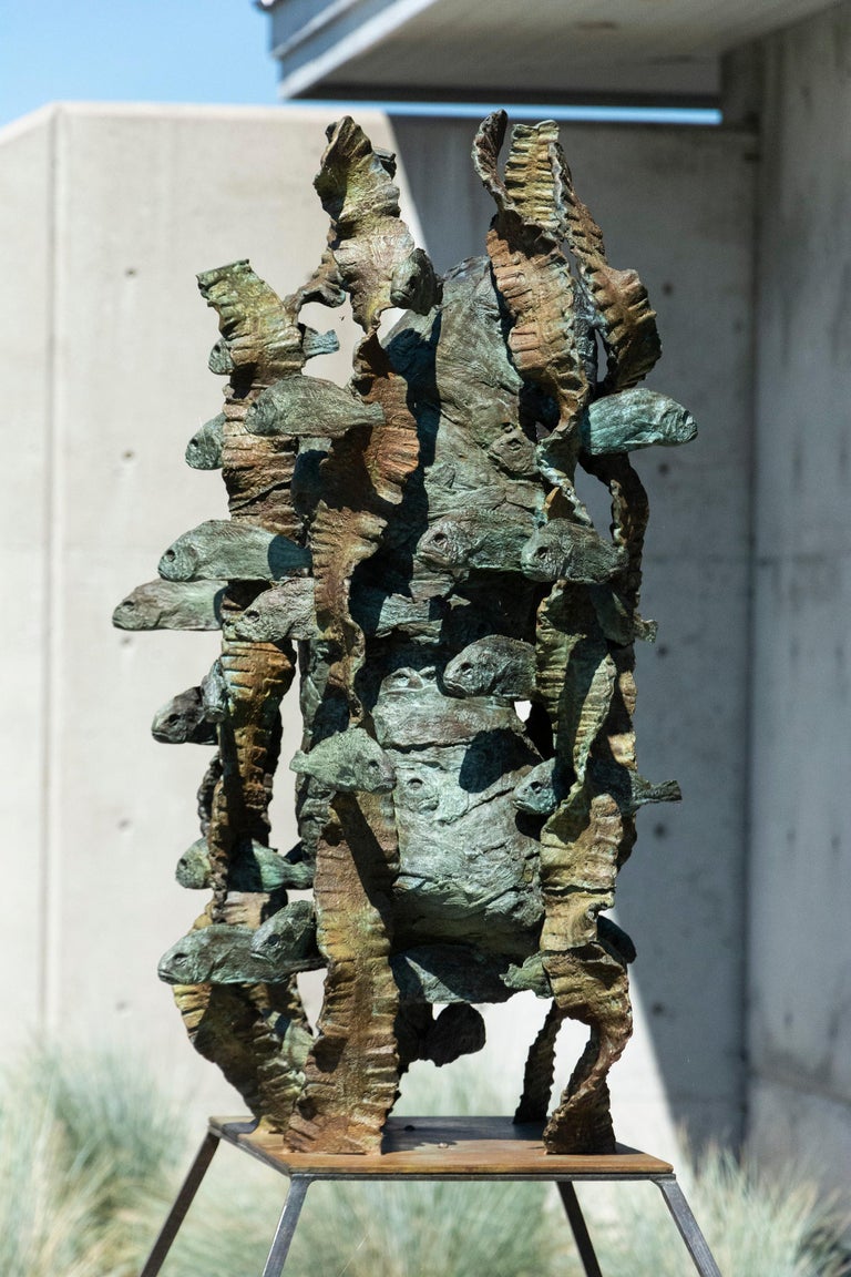 Full Fathom Five - tall, narrative, figurative, bronze outdoor sculpture For Sale 3