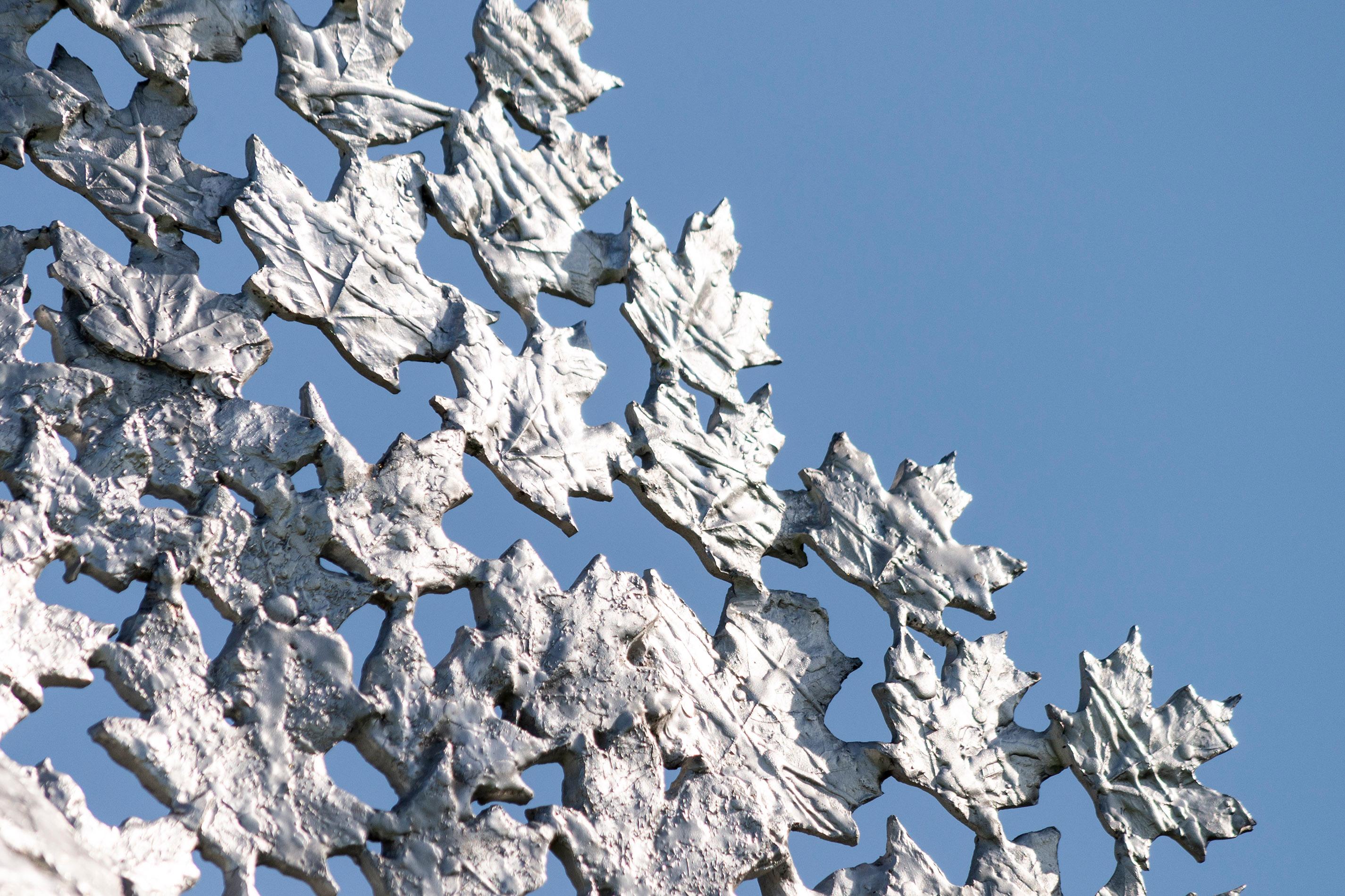 Silver Maple (Large) - figurative, wall mounted outdoor aluminum sculpture - Contemporary Sculpture by Dale Dunning