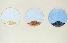 "Utah Triptych", 1970's Pop-Art Mountain Range Etching & Aqua Tint