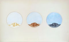 "Utah Triptych", 1970's Pop-Art Mountain Range Etching & Aqua Tint