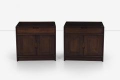 Dale Holub California Craft Pair of Nightstands in Solid Stained Walnut