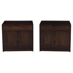 Dale Holub California Craft Pair of Nightstands in Solid Stained Walnut