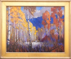 "October Inspiration" Landscape Painting with Aspens Fall Colors