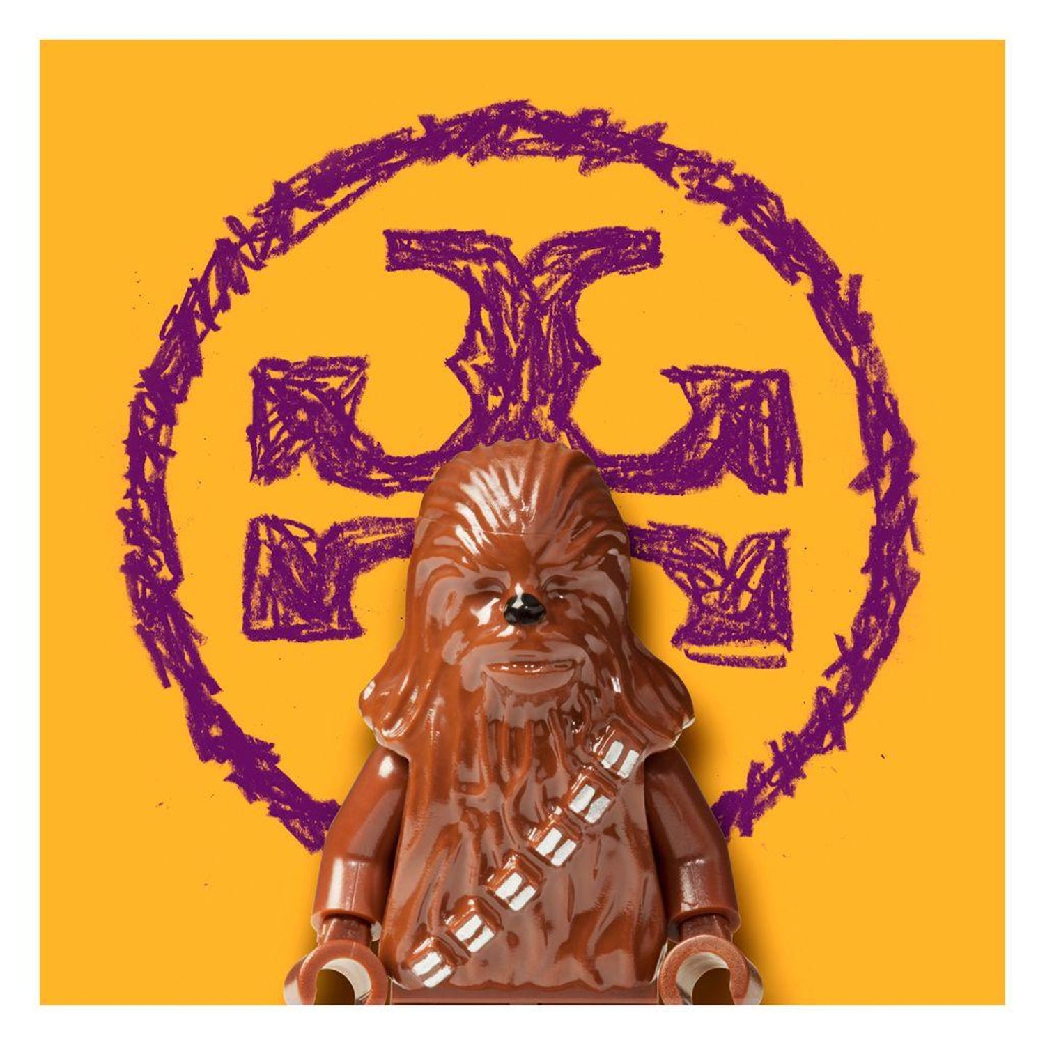 Dale May - Lego Star Wars / Mixed Media Print of Chewbacca and Tory Burch  For Sale at 1stDibs