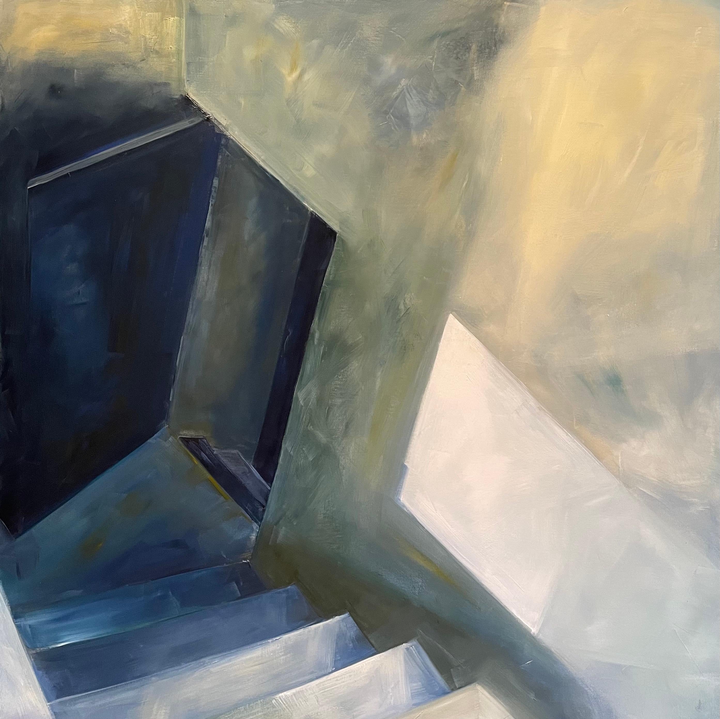 Into The Light, Oil on Linen, Archtectural, Building, Cityscape - Painting by Dale Najarian