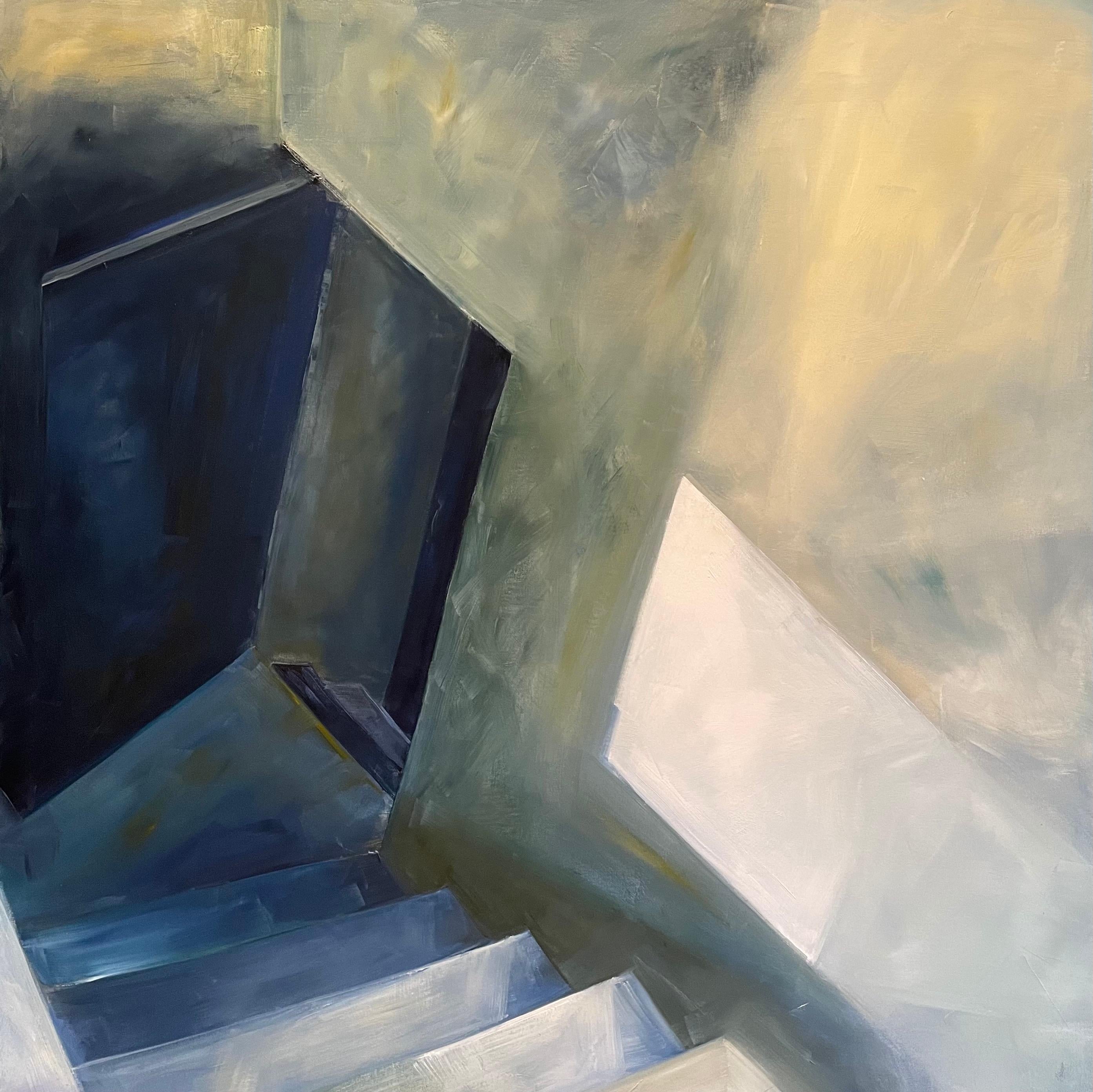 Dale Najarian Landscape Painting - Into The Light, Oil on Linen, Archtectural, Building, Cityscape