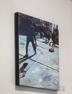 Upper East, New York, Paesaggio urbano, Figure, Ombre, olio, pittura