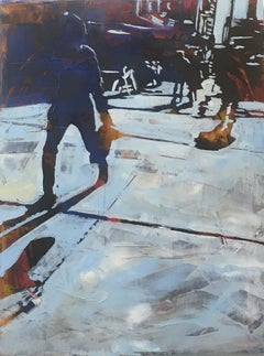 Upper East, New York, Cityscape, Figures, Shadows, oil, painting