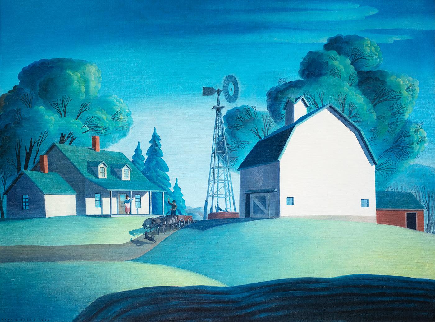 Dale Nichols Farm Scene For Sale at 1stDibs