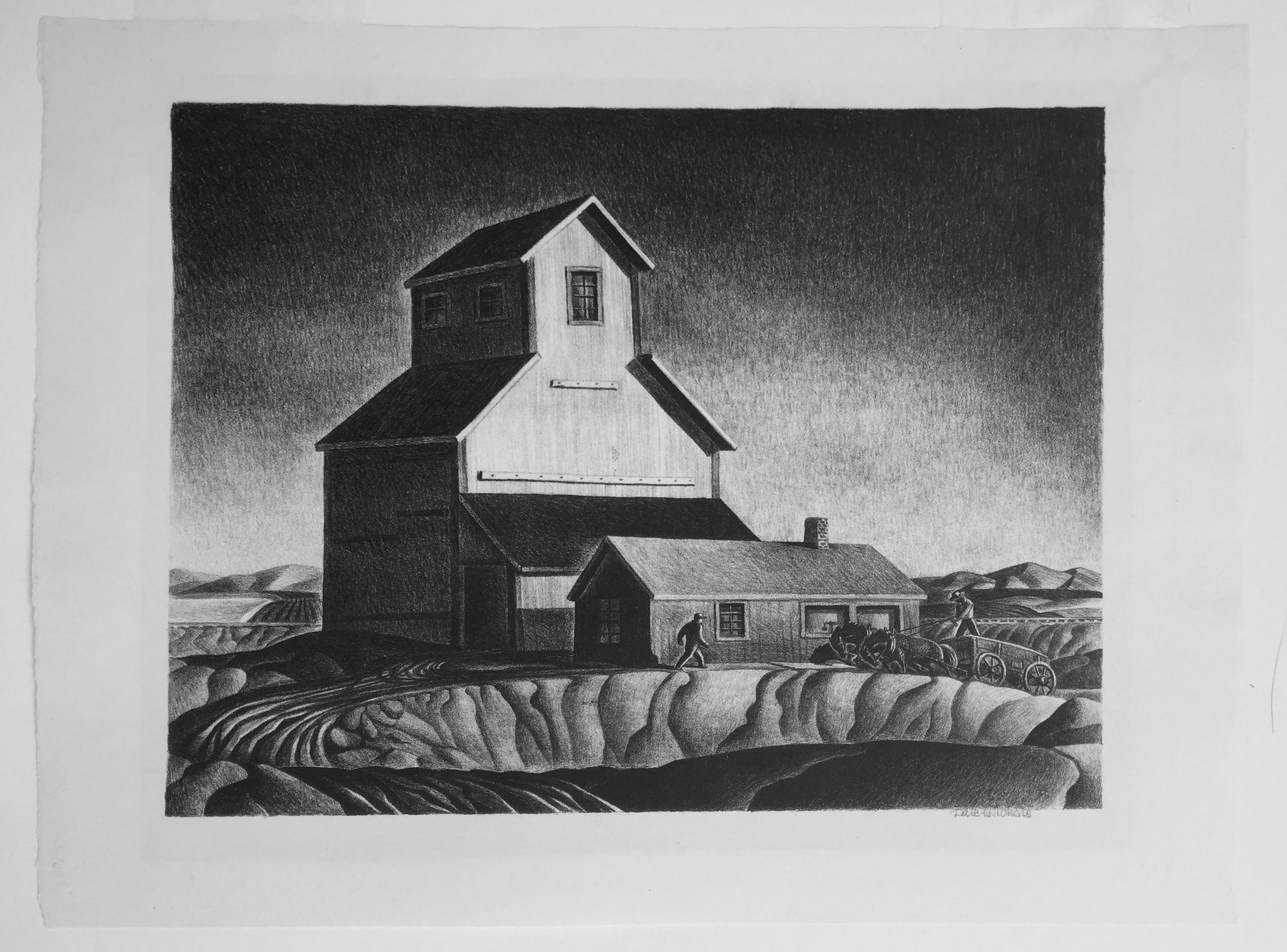 Grain Elevator - American Modern Print by Dale Nichols