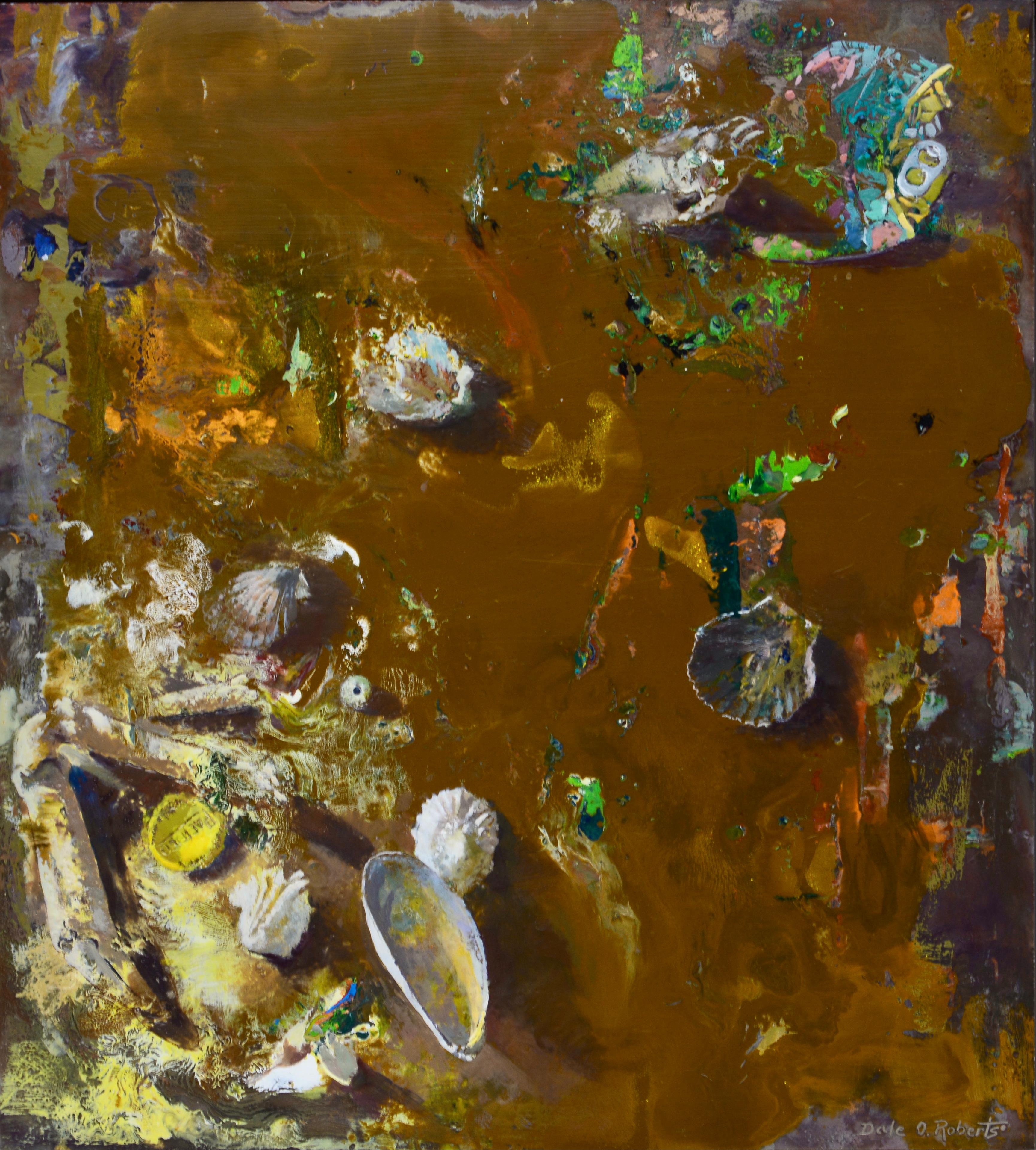 Dale O Roberts Figurative Painting - "Flotsam" Encaustic painting