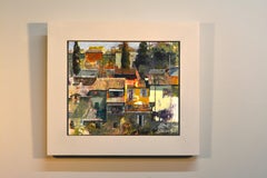 "Tuscan Hill Town" Encaustic painting