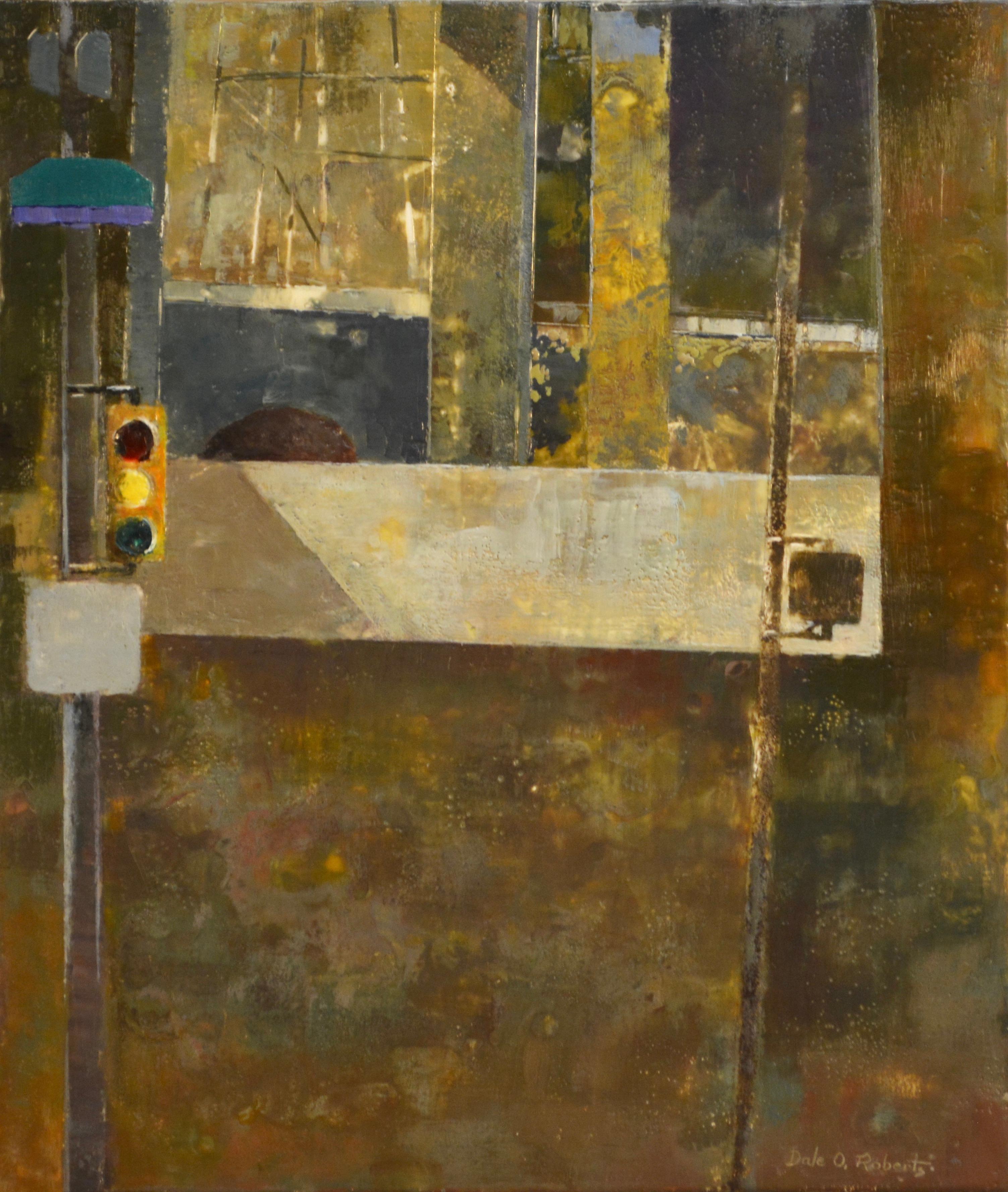 Dale O Roberts Figurative Painting - "Waiting" Encaustic painting