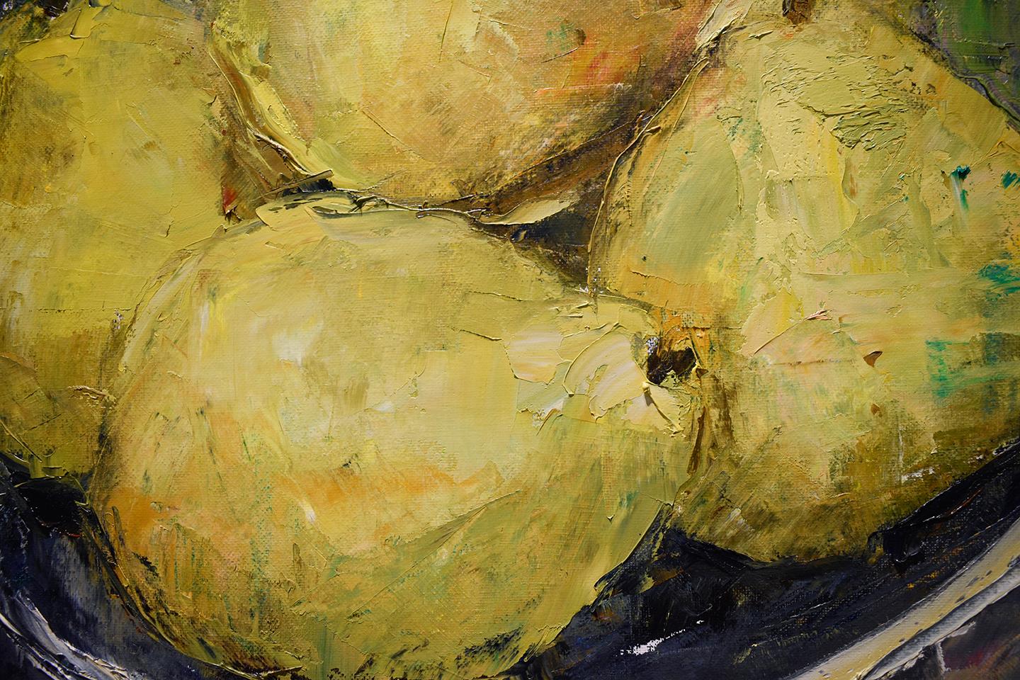 Pears (Impressionistic Fruit Still Life Painting of Chartreuse Yellow Pears) 1