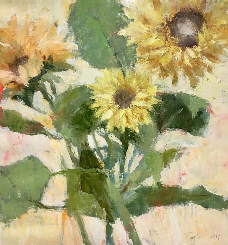 Dale Payson Sunflowers Lively Still Life Oil Painting Of Floral