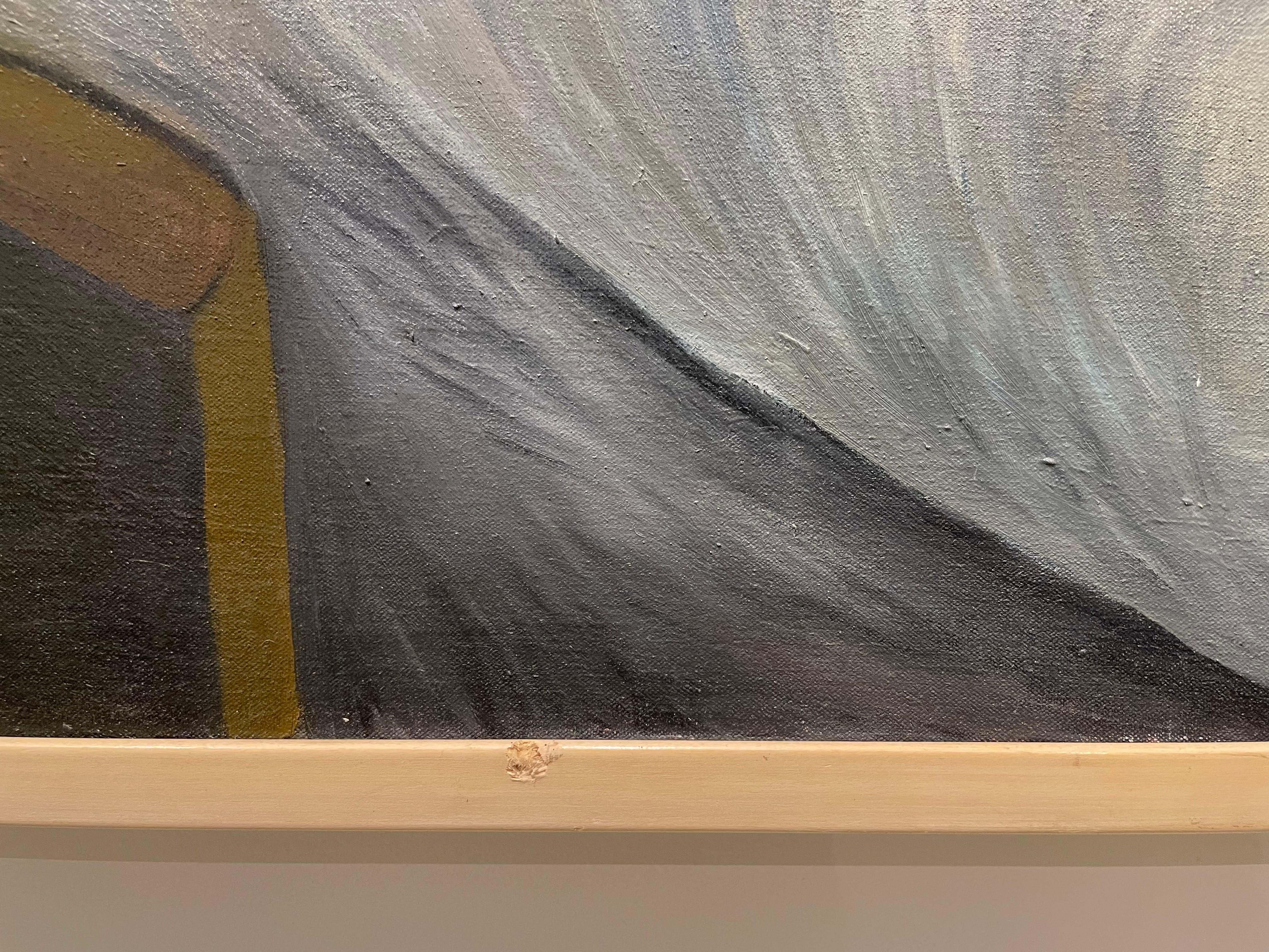 En torno a la mesa de la cocina, Escena familiar de finales del siglo XX, Artista de Cleveland en venta 11