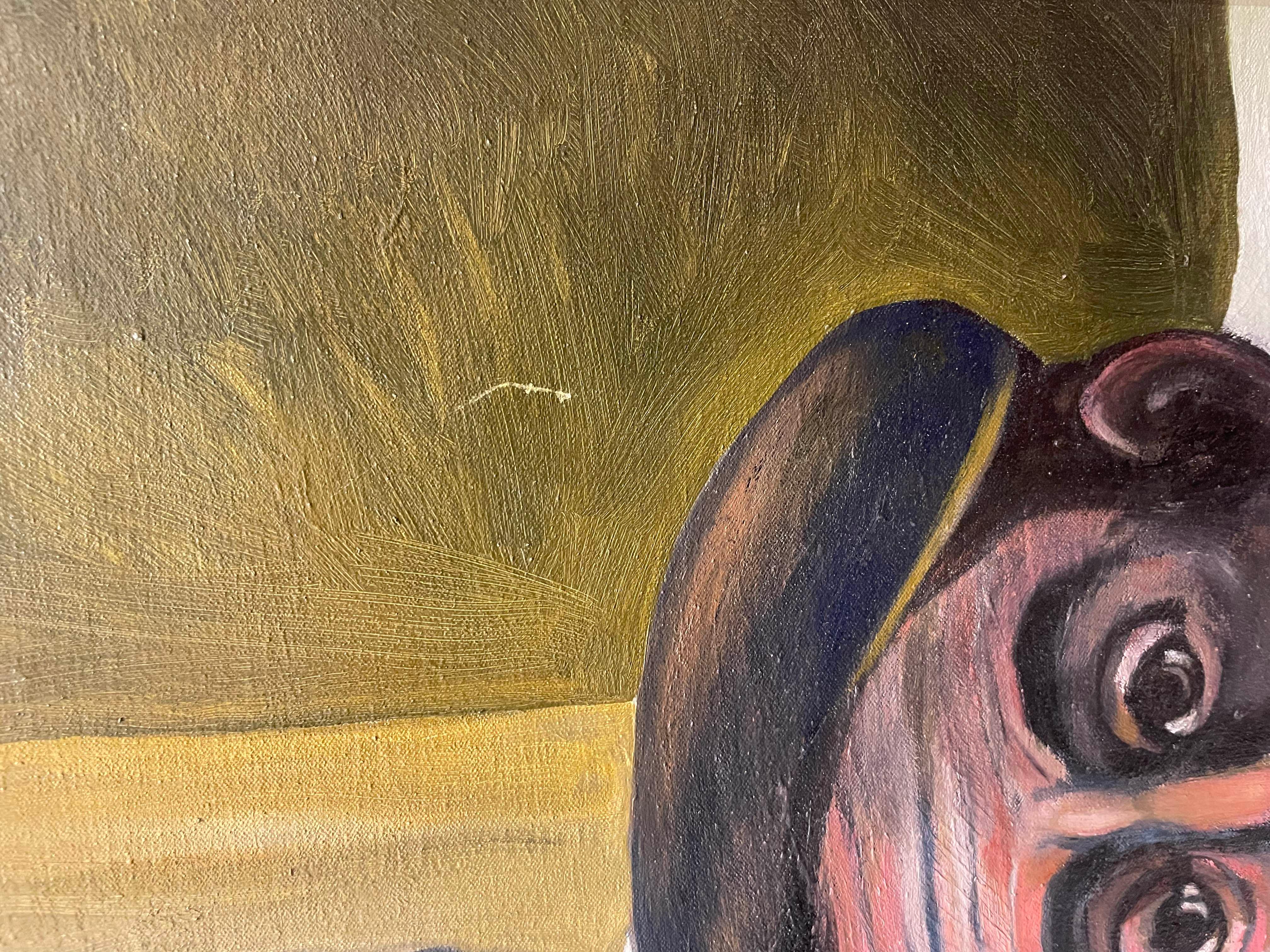 Table autour de la cuisine, scène familiale de la fin du 20e siècle, artiste de Cleveland en vente 3