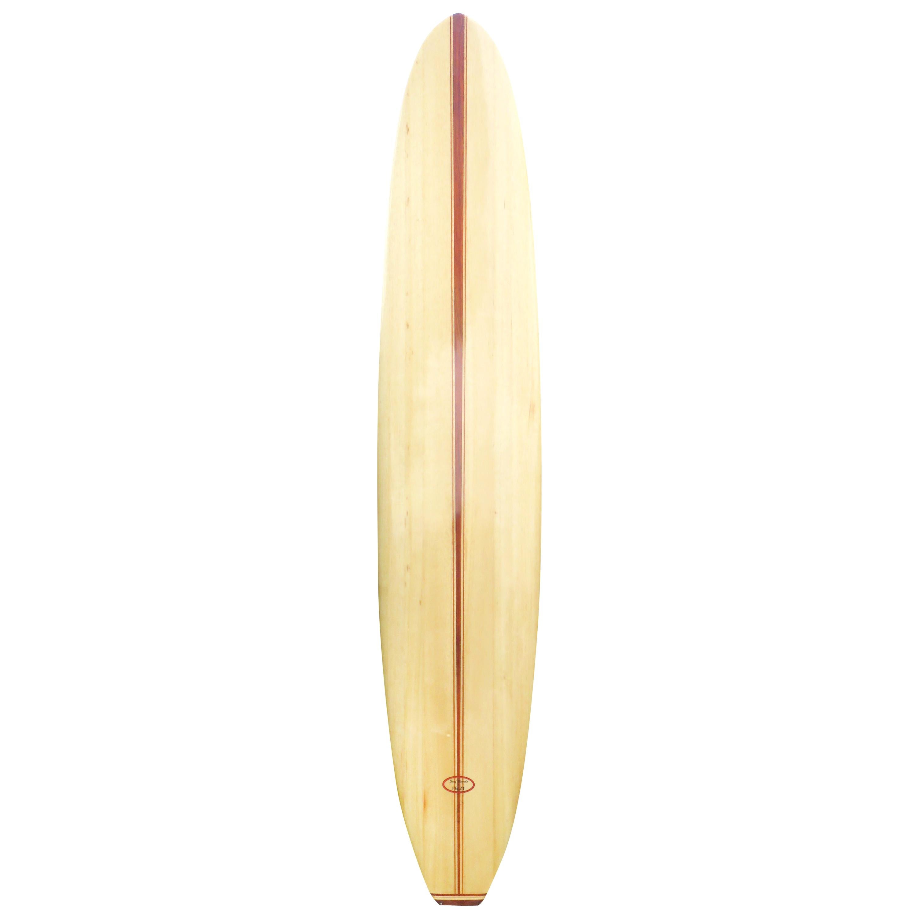 Langes Surfboard aus Balsa-Holz in Velzy-Form von Dale Velzy