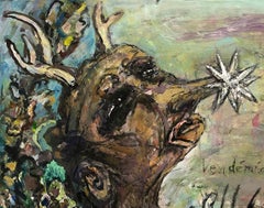 "Vendémiaire", acrylic on paper, myth, humanity, loss, autumn, surrender