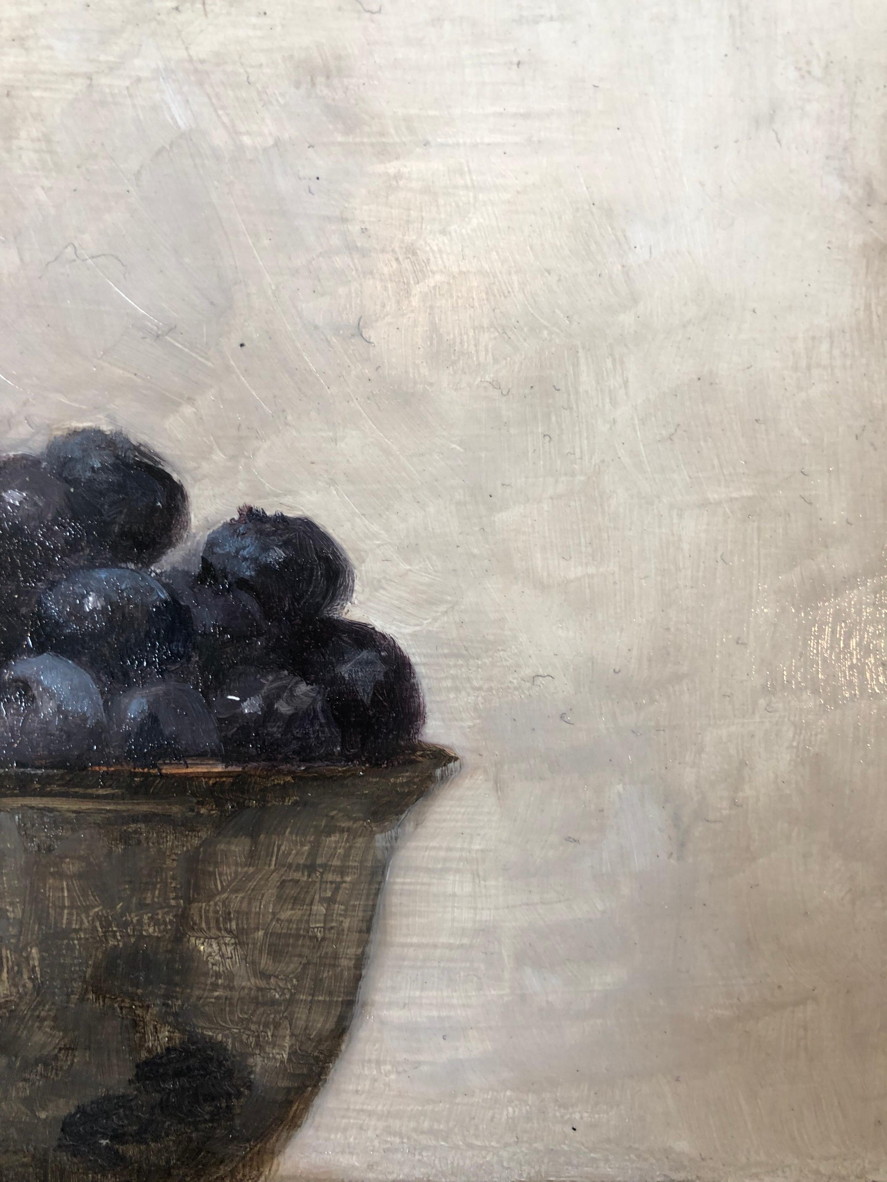 Blueberries - American Realist Painting by Dale Zinkowski