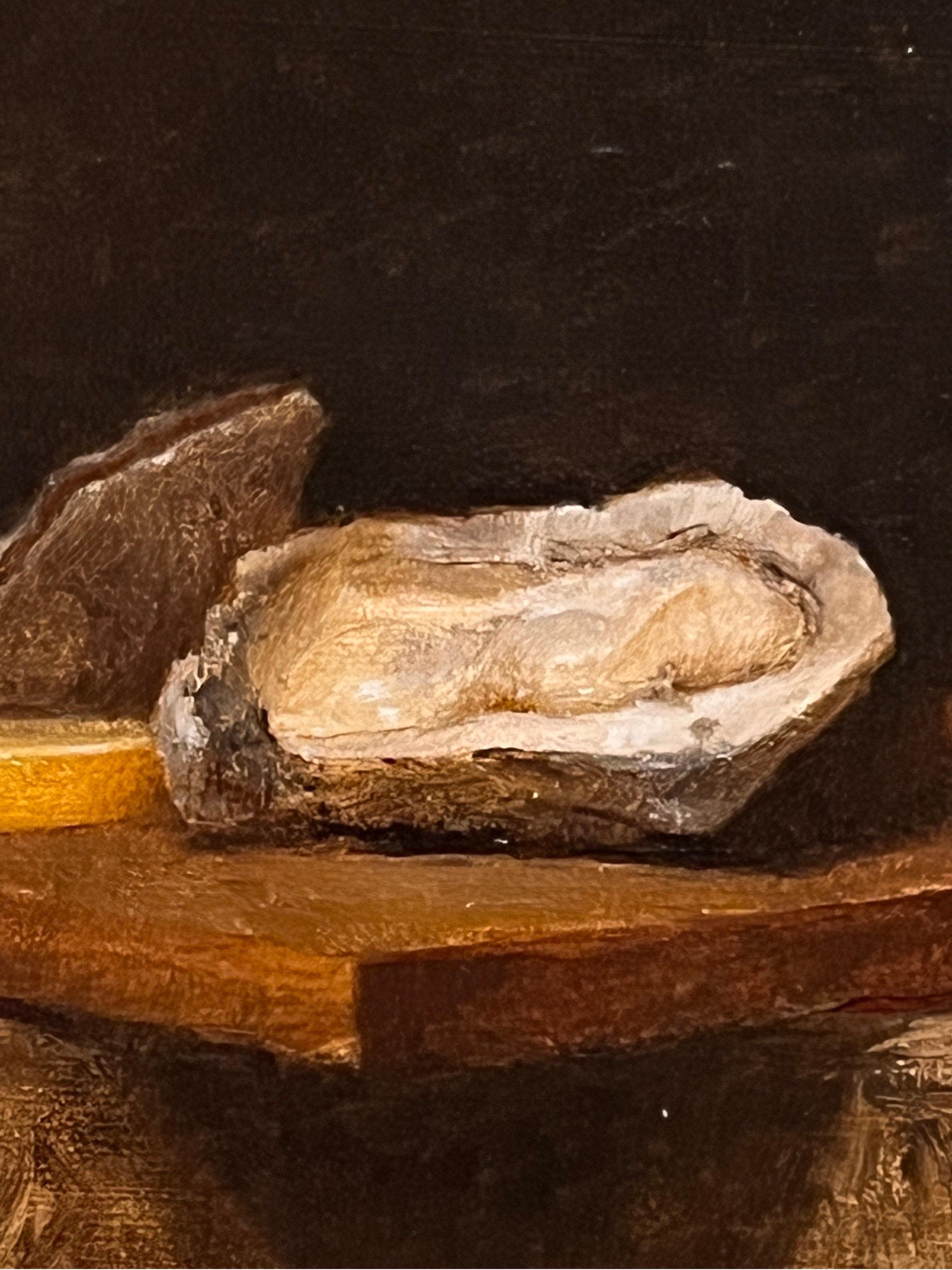 North Fork Oysters - American Realist Painting by Dale Zinkowski