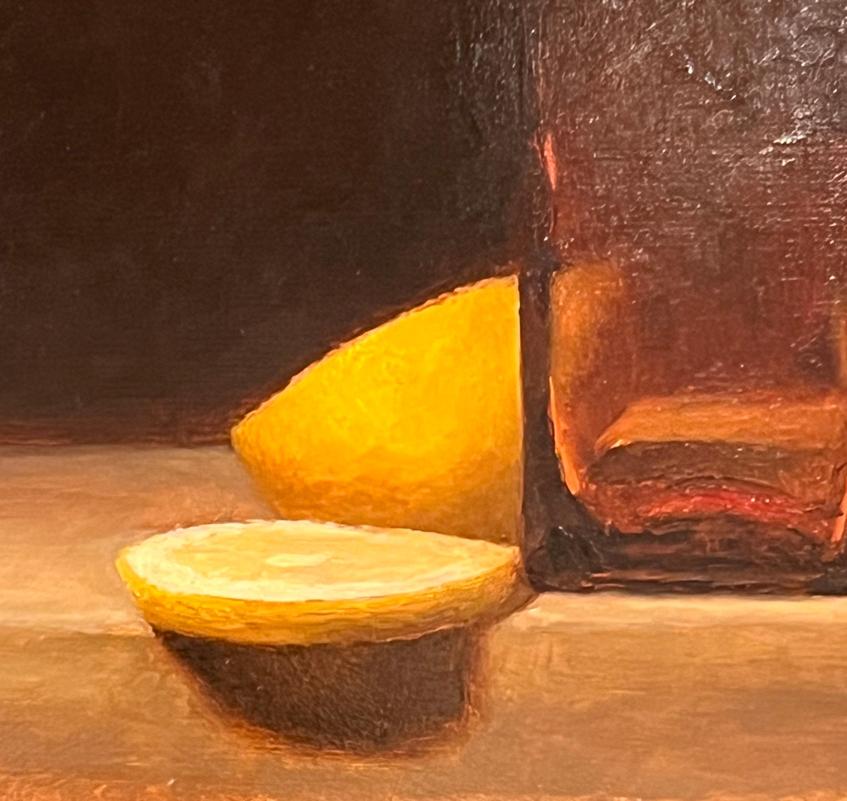Natura morta con limoni e vetro - Painting di Dale Zinkowski