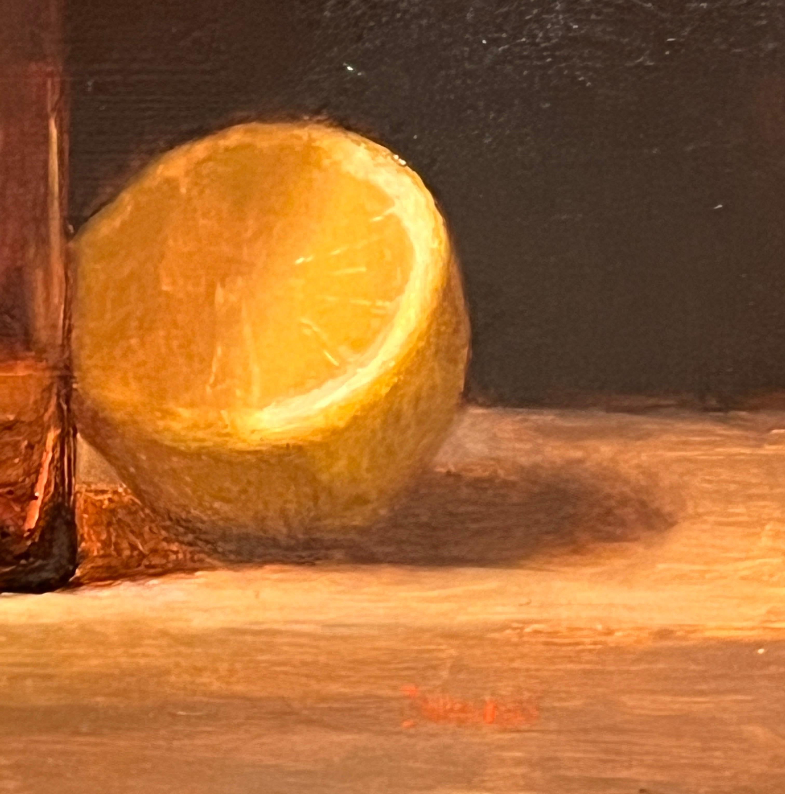 Natura morta con limoni e vetro - Painting Realismo americano di Dale Zinkowski