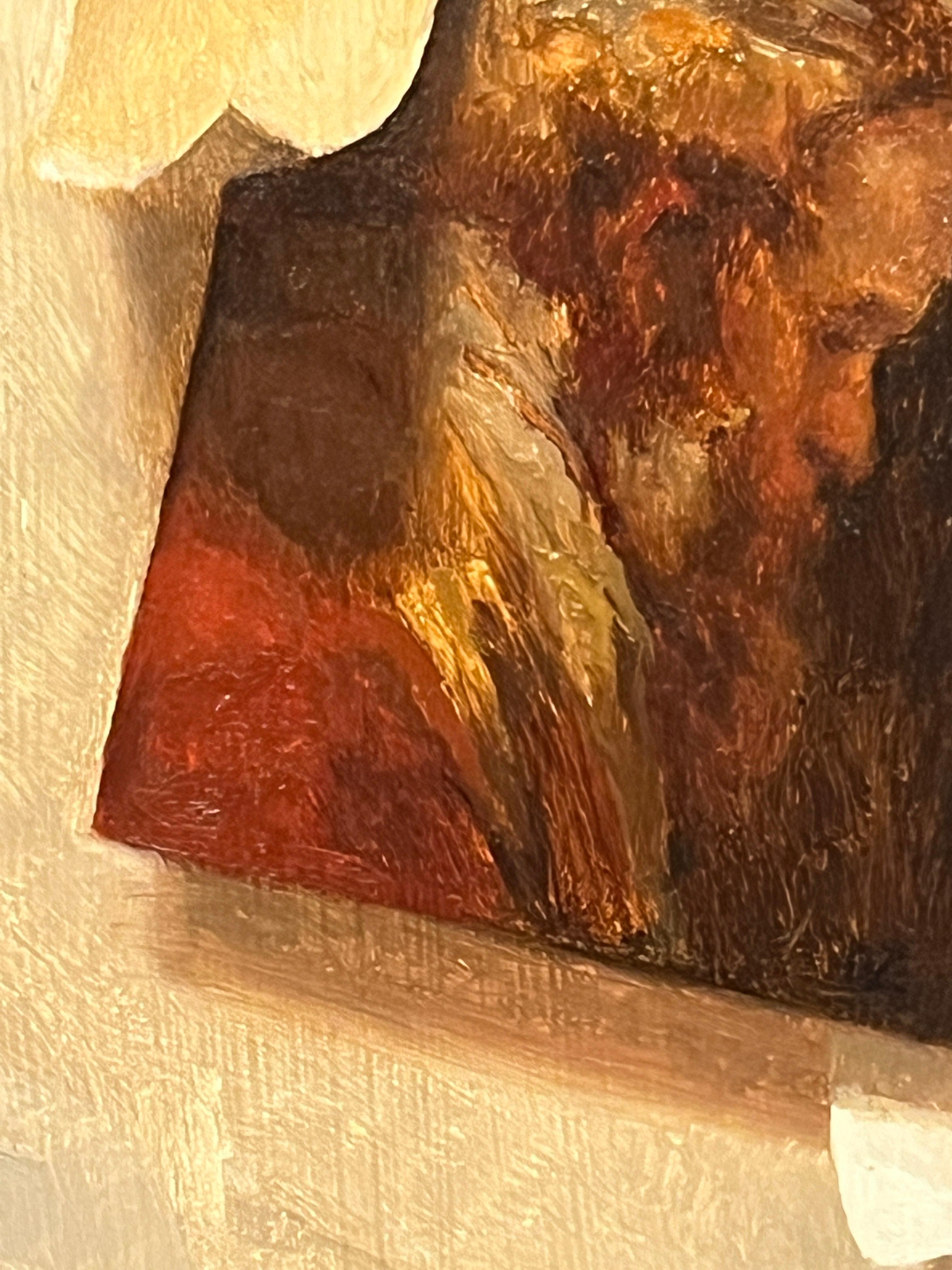 Dale Zinkowski ist ein Meister des Stilllebens und des Tromp l'oeil. Seine Werke, die an die holländische Stilllebenmalerei des Goldenen Zeitalters erinnern, strahlen vor Licht und subtiler, stiller Schönheit. Dieses Original-Ölgemälde ist in einem