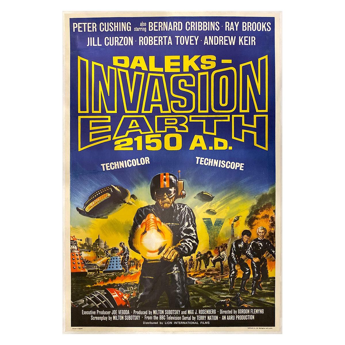 "Daleks' Invasion Earth 2150 A.D." '1966' Poster For Sale