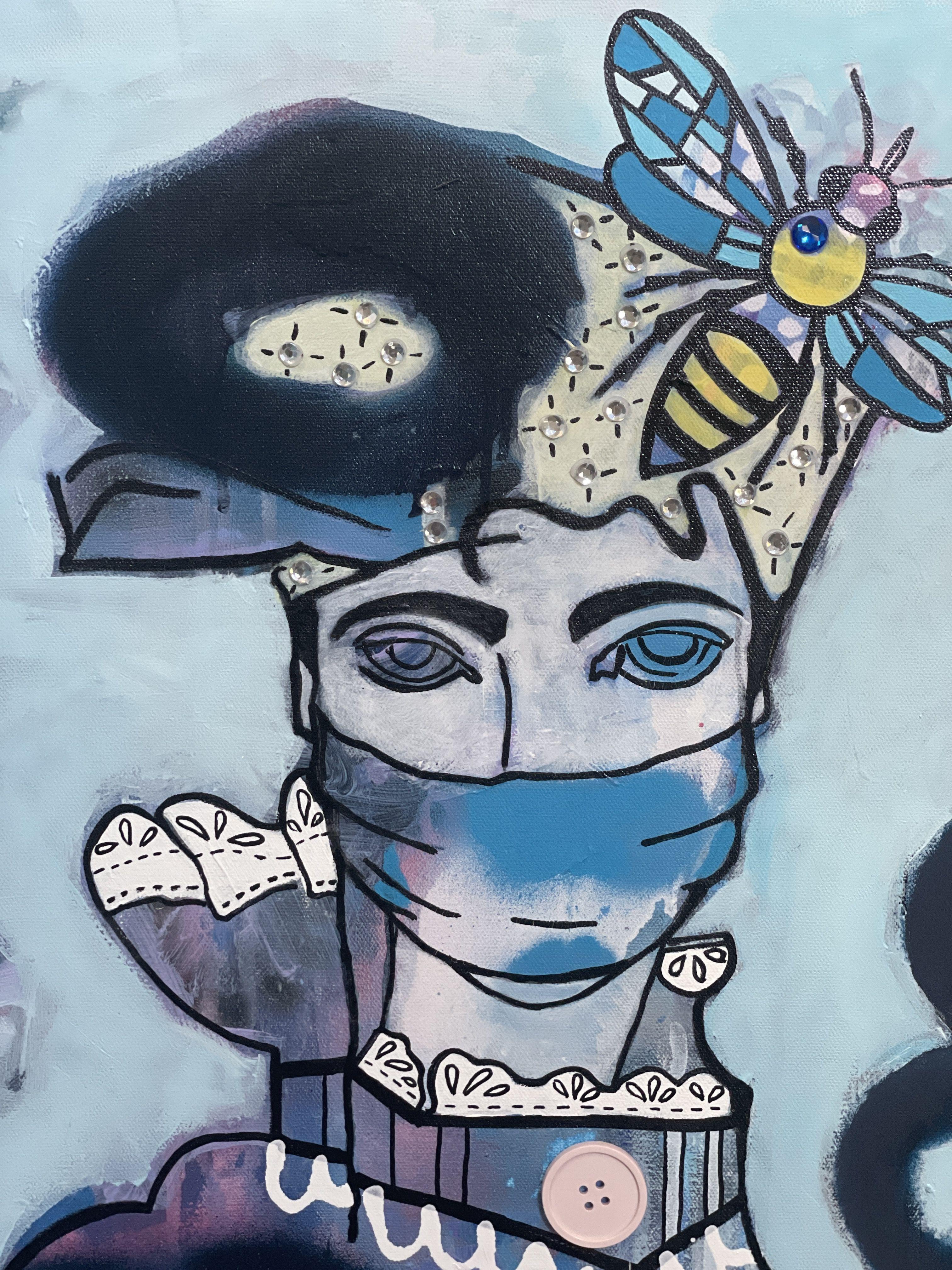 Starship Moonchild, Gemälde, Acryl auf Leinwand – Painting von Dalene Woodward