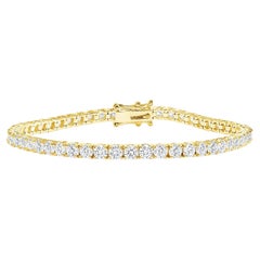 Bracelet tennis en or 14 carats avec diamants taille ronde radiants
