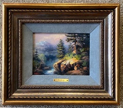 "Mountain Stream"  Awesome small painting by one of the best.  Rockies?