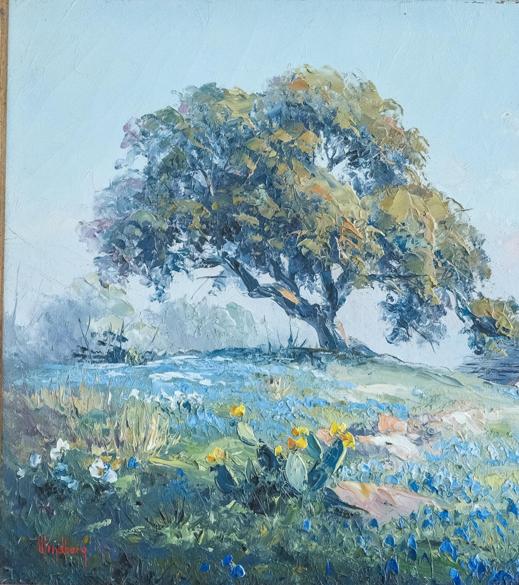 Leinwandgröße: 9 x 12 Zoll.
Rahmengrö�ße: 17 x 19,5 Zoll.
Signiert unten links in Rot 