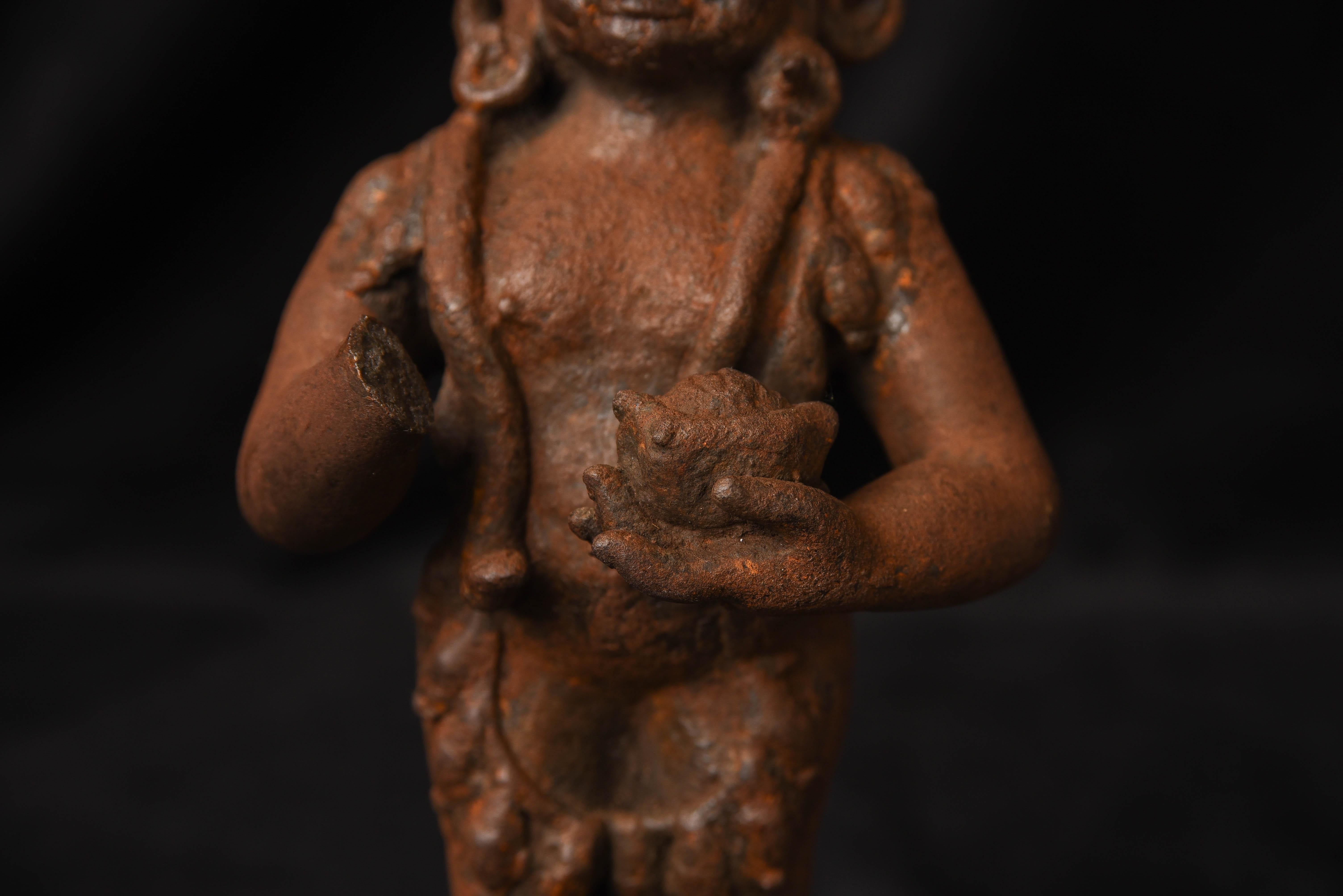 Fer Le royaume de Dali, 10/11e siècle - est une divinité bouddhiste féroce moulée en fer.   en vente