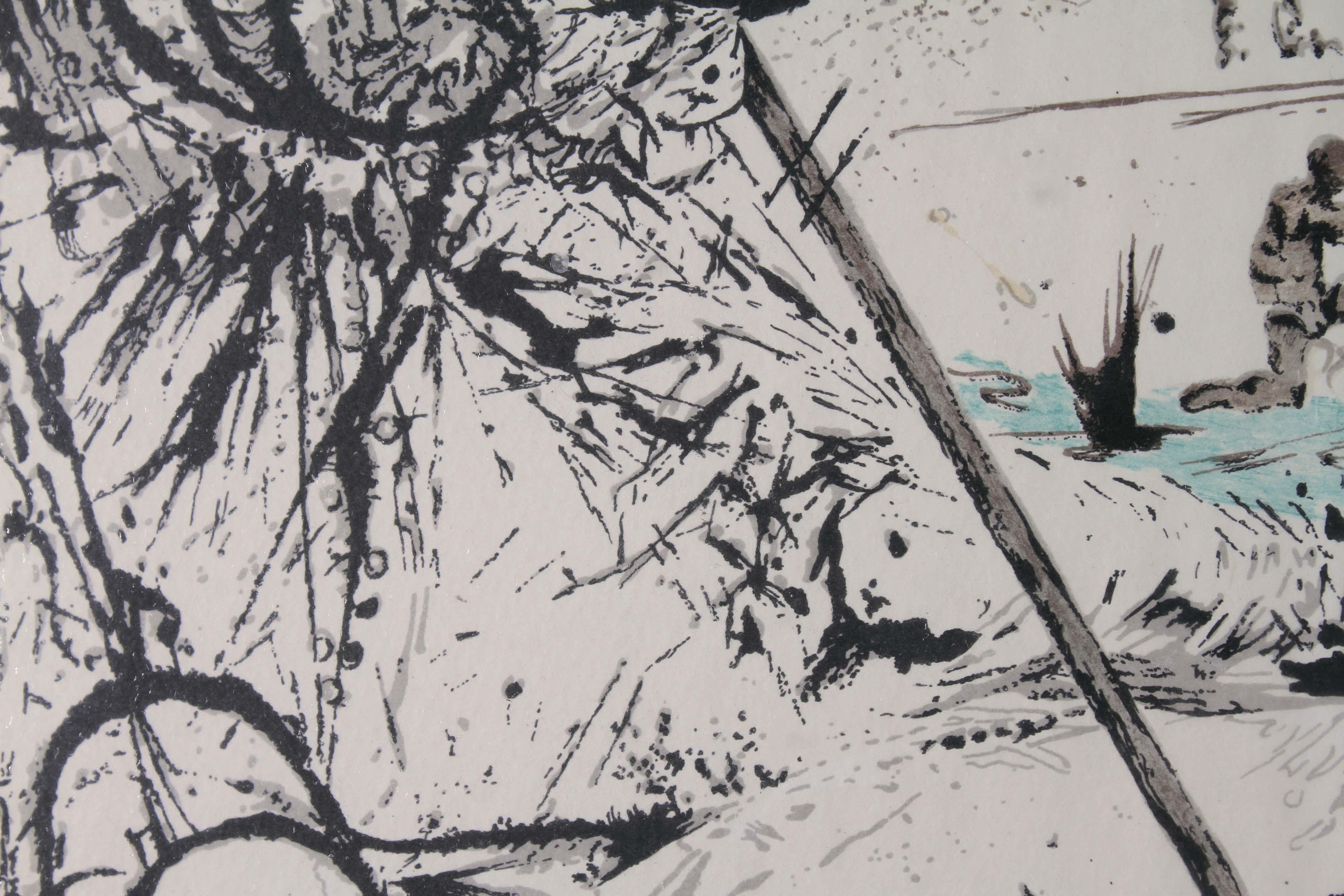 Dalí L'Age D'or De La Suite Don Quichotte De La Mancha 1957 Litografía Firmada en Bueno estado para la venta en Keego Harbor, MI