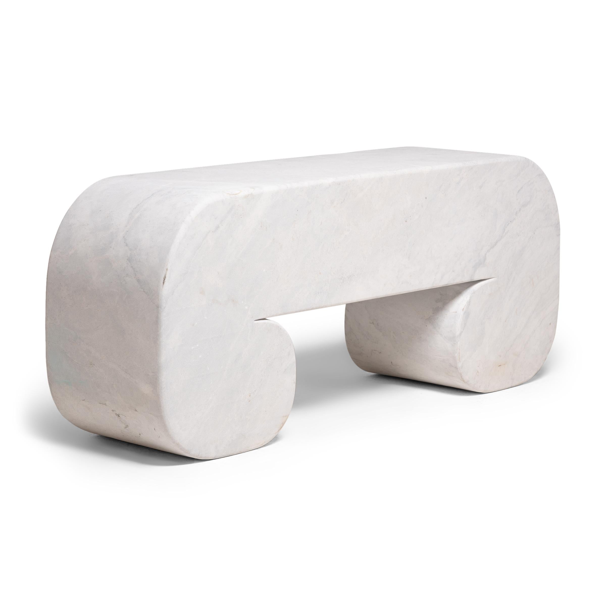 Chinese Dali Marble Moon Bench