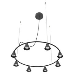 Dali Matte Black Rimini Pendant Chandelier Circular Fixed by Robin Lamps