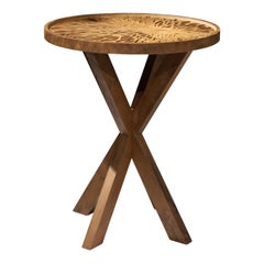Dali Side Table, Solid Walnut Wood Engraved Side Table