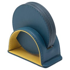 DALÌ– Soft Round Coasters Arch Set – 6 pieces – Amalfi Blue & Cedro Yellow