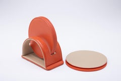 DALÌ- Posavasos Redondo Suave Juego Arco - 6 piezas - Spritz Naranja & Cappuccino Beige