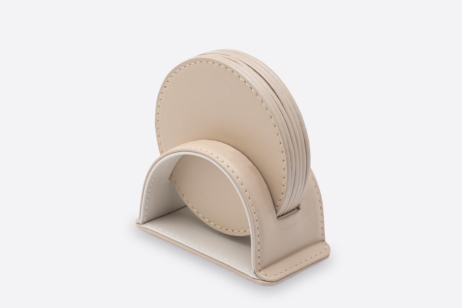 Moderno DALÌ– Soft Round Coasters Arch Set – 6 pieces - Spritz Orange & Cappuccino Beige in vendita