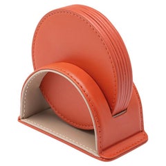 DALÌ– Soft Round Coasters Arch Set – 6 pieces - Spritz Orange & Cappuccino Beige
