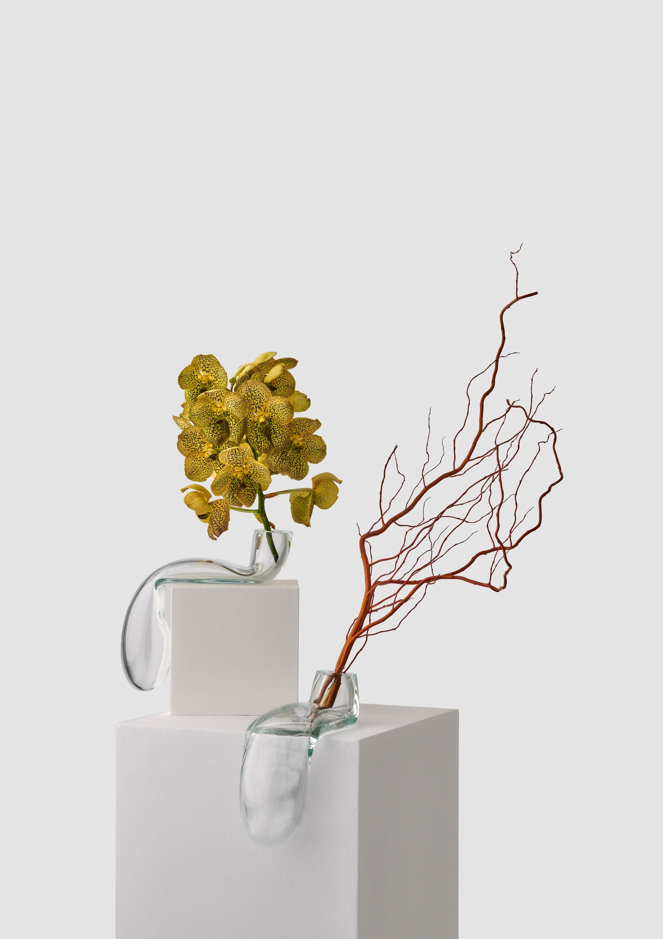 Moderne Vase Dali vert, objet en verre en vente