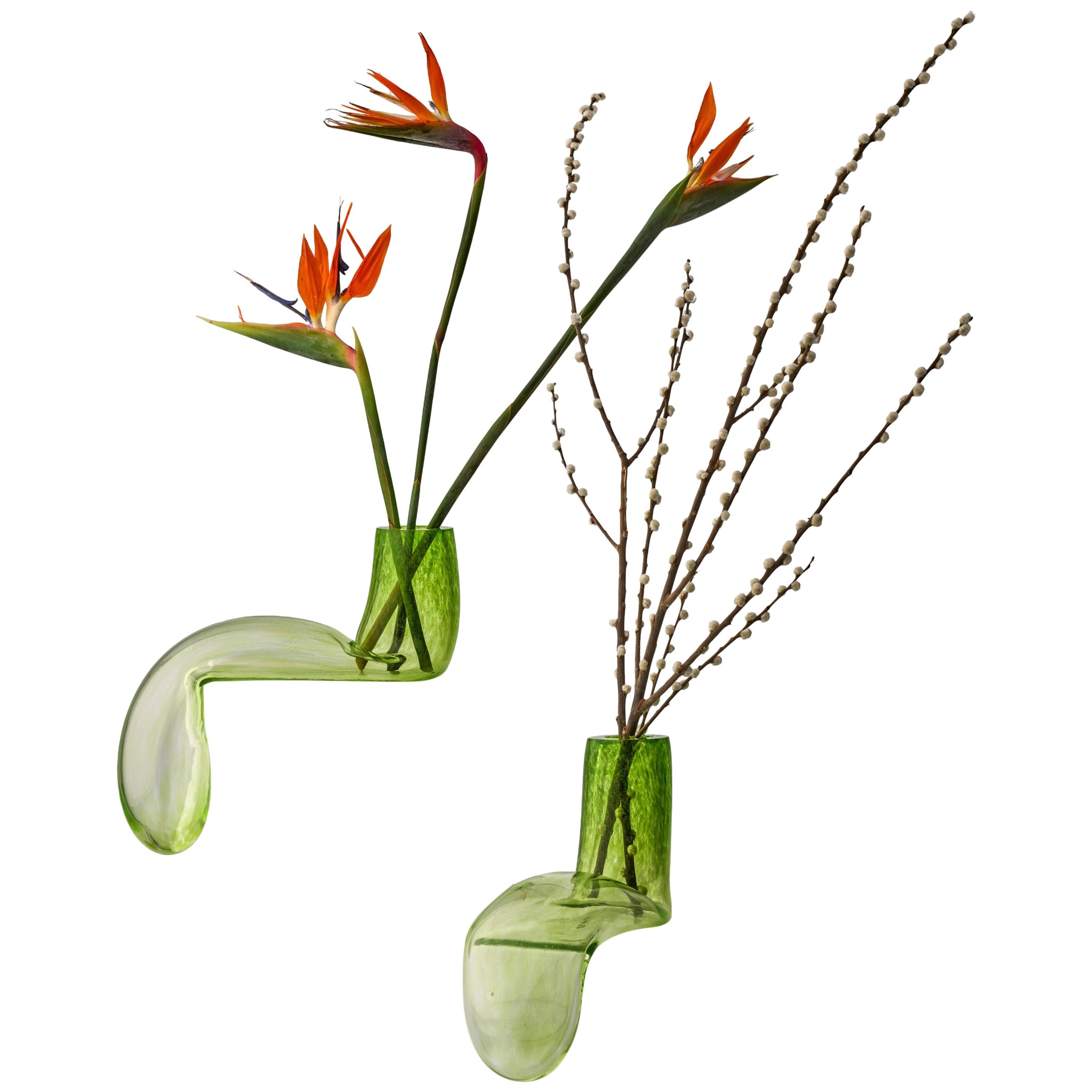 Vase Dali vert, objet en verre en vente