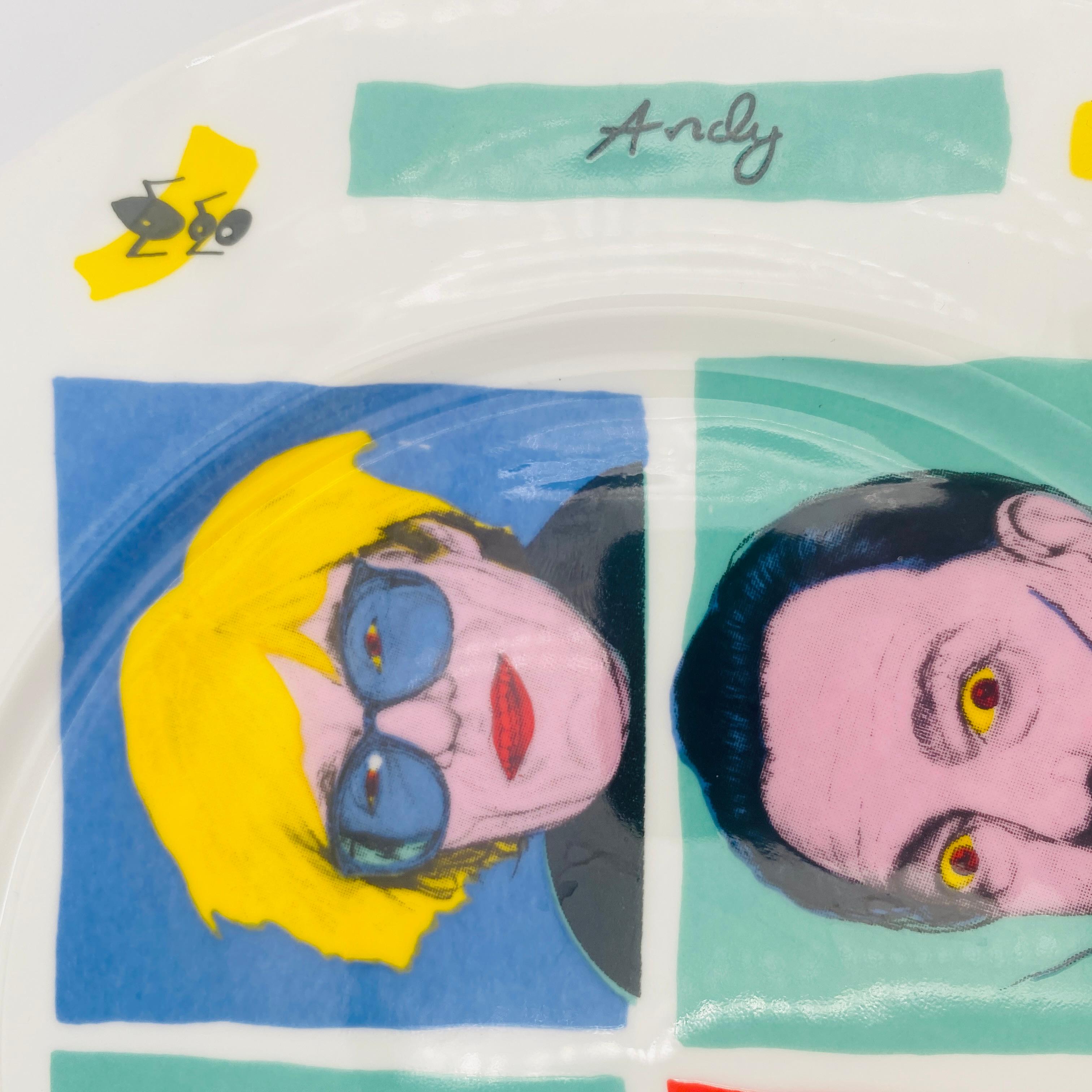 Fin du 20e siècle Dali, Warhol, Picasso, assiette Hockney, Artists par Mac Products, Angleterre 1990 en vente